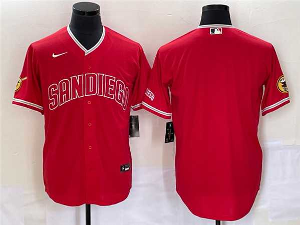 Men%27s San Diego Padres Blank Red Cool Base Stitched Baseball Jersey